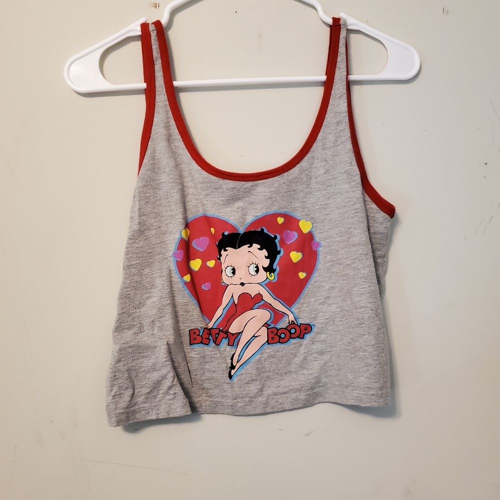 Womens Betty Boop Crop Tank Top Sz Small
